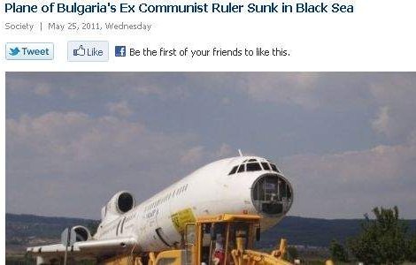 Avionul lui Todor Jivkov, o noua atractie la Marea Neagra