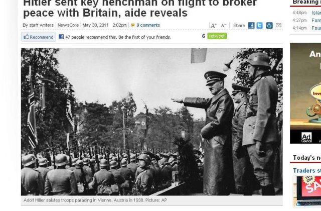 Noi dezvaluiri: Hitler a vrut sa faca pace cu Marea Britanie