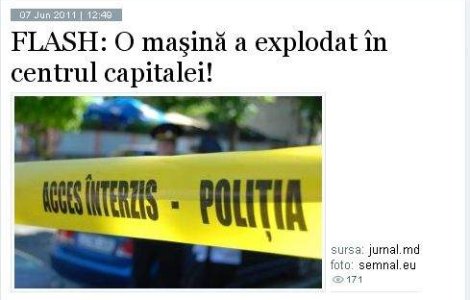  Video  Explozie in fata Ambasadei Chinei din Chisinau