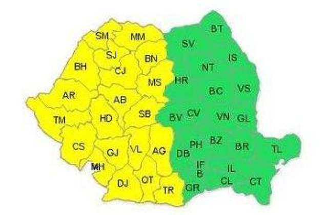 Cod galben de ploi, vijelii si grindina