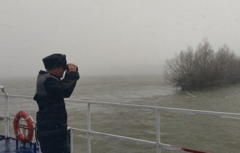 Opt persoane, ramase blocate in Insula Mica a Brailei, au fost salvate de politistii de frontiera