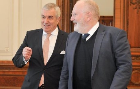 Tariceanu i-a spus lui Timmermans ca Ministerul Justitiei a terminat proiectul de modificare a codurilor penale pentru respectarea deciziilor CCR