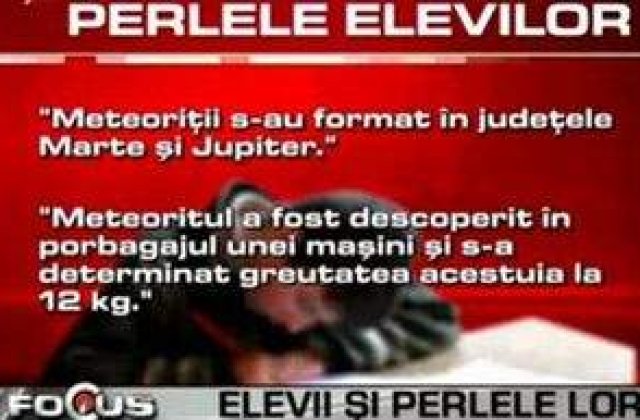 Perlele elevilor la Evaluarea Nationala 2011