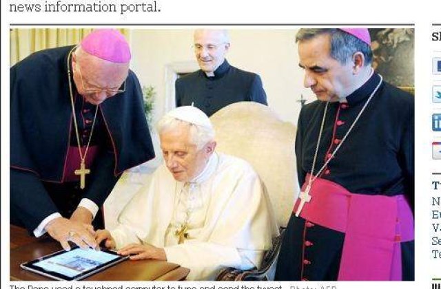 Twitter-ul Papei, la `prima impartasanie`