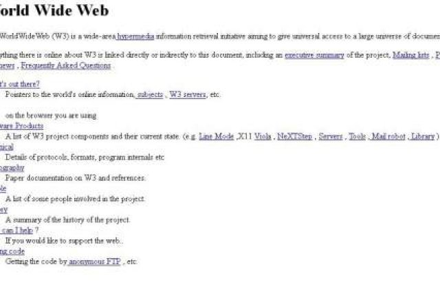 Flashback: Cum arata prima pagina de internet creata vreodata?