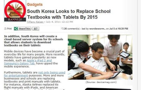 Coreea de Sud inlocuieste cartile din scoli, cu tablete