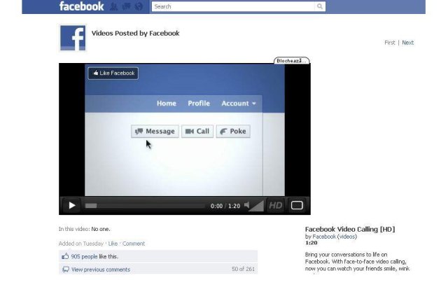 [VIDEO] Facebook are si videochat!