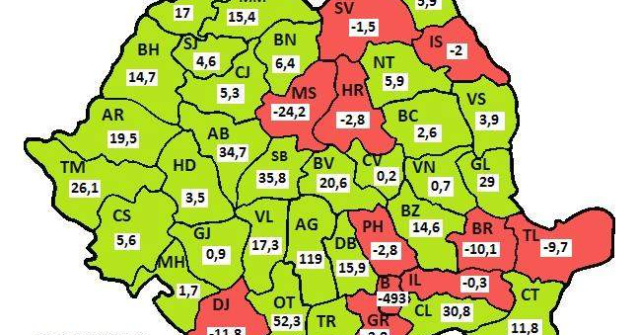 Harta comerciala a Romaniei