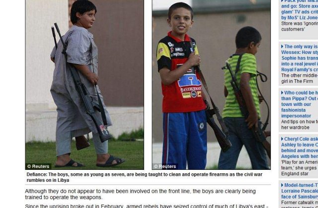 Libia: Pusti de 7 ani, antrenati sa-l omoare pe Gadaffi