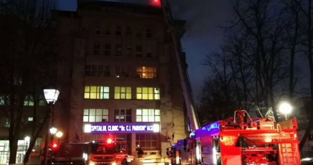 Incendiu la Institutul de Boli Cardiovasculare din Iasi/ VIDEO