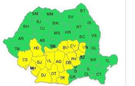 Cod galben de ploi in 16 judete