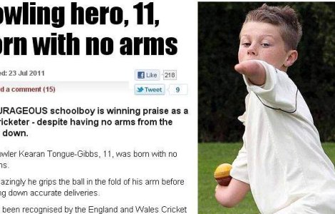  Video  Joaca crichet chiar daca nu are brate