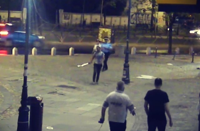 Un tanar inarmat cu o sabie care isi cauta soacra, prins de politisti in Centrul Vechi al Capitalei/ VIDEO