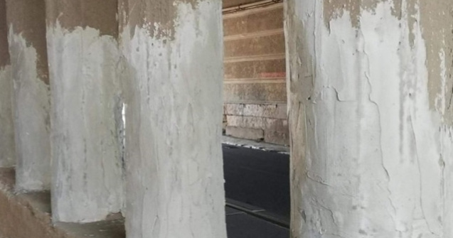 USR publica imagini cu stalpii de sustinere ai Podului Constanta acoperiti cu ipsos/ FOTO