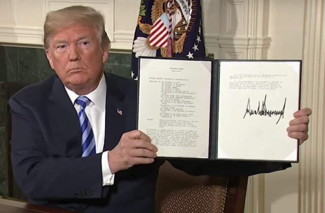 Donald Trump retrage SUA din acordul nuclear cu Iranul