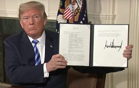 Donald Trump retrage SUA din acordul nuclear cu Iranul