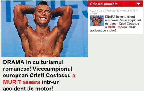  Video  Triplu campion national la culturism, mort intr-un accident de motocicleta