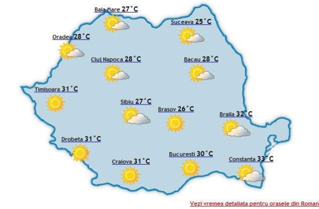 Prognoza meteo: Cum va fi vremea astazi si maine
