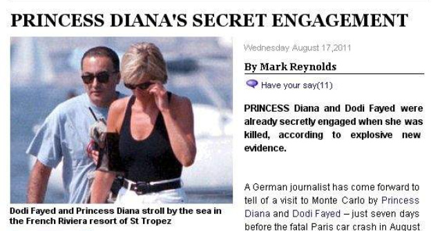 Printesa Diana, logodna in secret cu Dodi Al-Fayed?