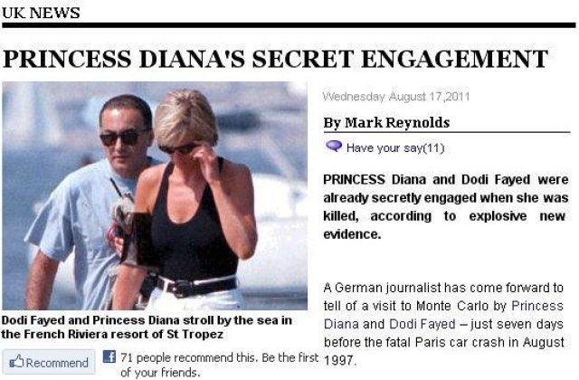Printesa Diana, logodna in secret cu Dodi Al-Fayed?