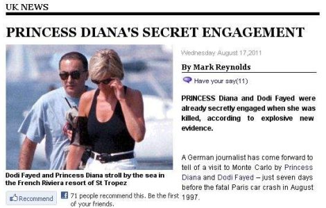Printesa Diana, logodna in secret cu Dodi Al-Fayed?