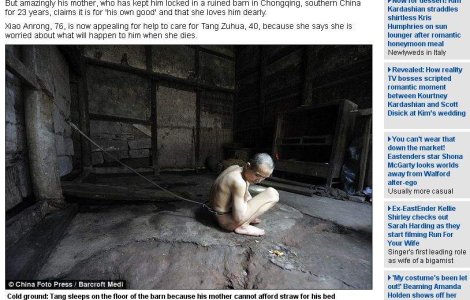 Chinez tinut in lanturi, gol, timp de 23 de ani