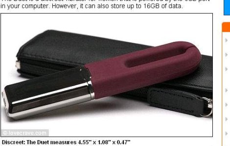 Stick de memorie cu vibrator, special pentru femei