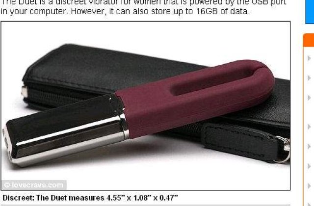 Stick de memorie cu vibrator, special pentru femei