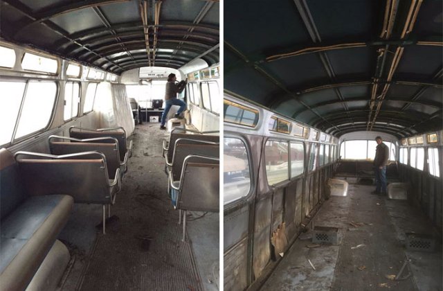 Autobuz transformat intr-un apartament mobil