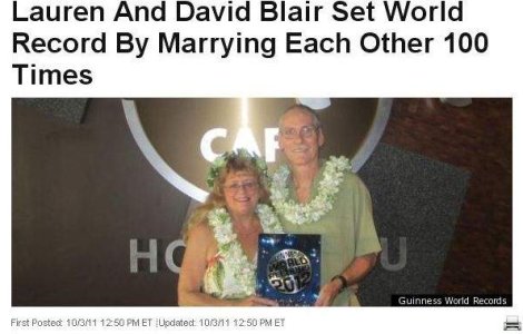 Un cuplu s-a casatorit de 100 de ori