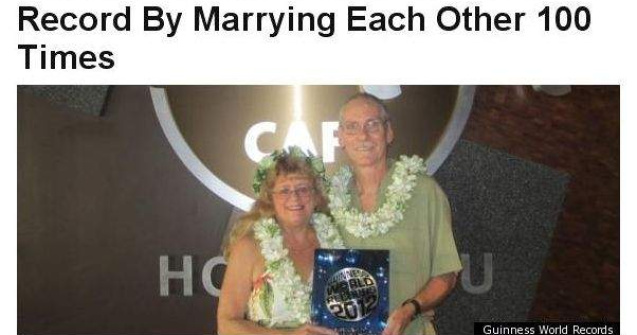 Un cuplu s-a casatorit de 100 de ori