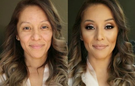 Mai multe femei arata diferenta dintre inainte si dupa machiaj