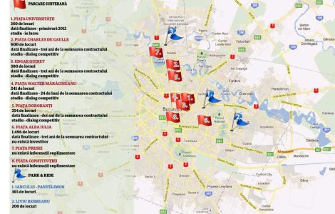 Harta noilor parcari din Capitala