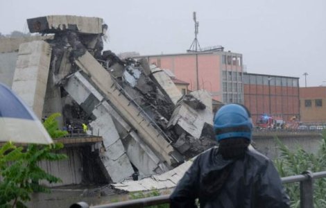 Doi romani au decedat in urma prabusirii podului din Genova. Bilantul mortilor a ajuns la 38