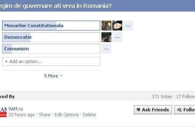 Cititorii 9AM vor Monarhie Constitutionala