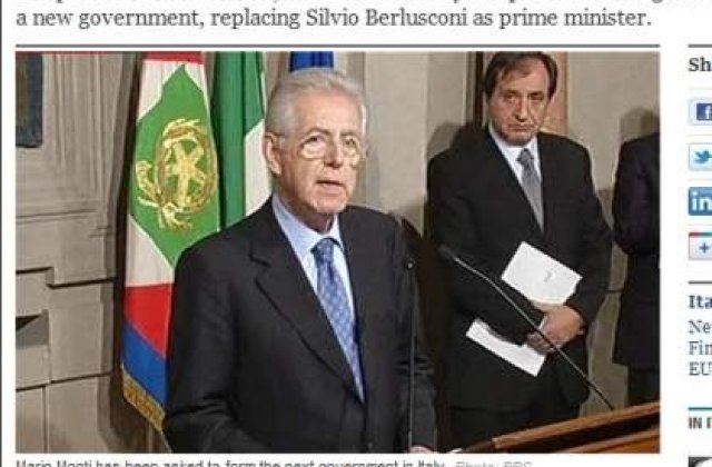 Oficial: Mario Monti va forma noul guvern italian