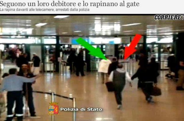 [VIDEO] Italia: Roman furat de trei italieni pe aeroportul din Roma