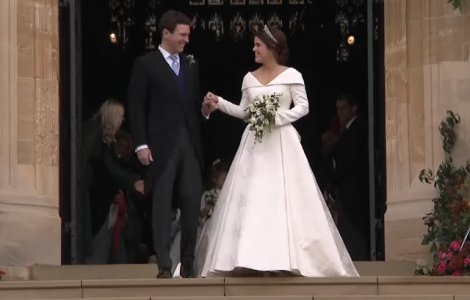 Printesa Eugenie, nepoata a reginei Elisabeta a II-a a Marii Britanii, s-a casatorit cu Jack Brooksbank/ VIDEO