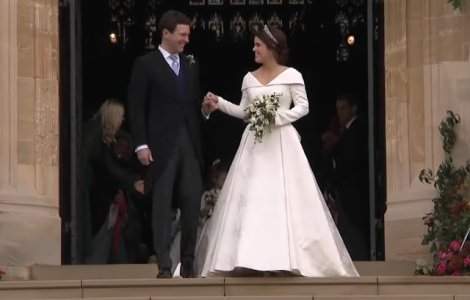 Printesa Eugenie, nepoata a reginei Elisabeta a II-a a Marii Britanii, s-a casatorit cu Jack Brooksbank/ VIDEO