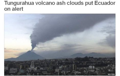  Video  Stare de alerta in Ecuador: Vulcanul Tungurahua a erupt puternic