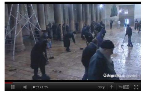  Video  Bataie cu maturi intre preoti in Biserica Nasterii Domnului din Betleem