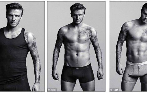 Beckham, din nou in postura de model de lenjerie