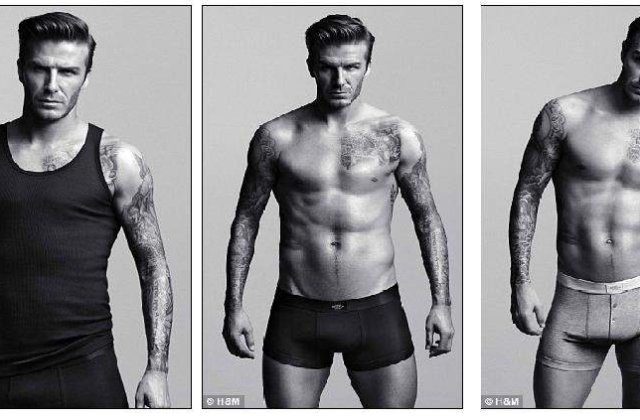 Beckham, din nou in postura de model de lenjerie