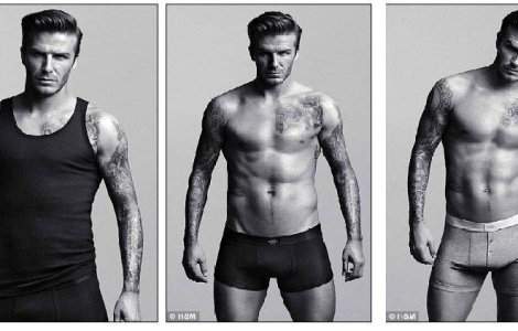 Beckham, din nou in postura de model de lenjerie