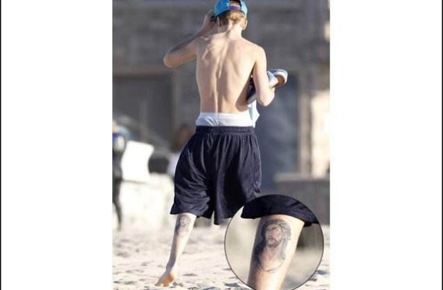 Noul tatuaj al lui Bieber: Chipul lui Iisus Hristos