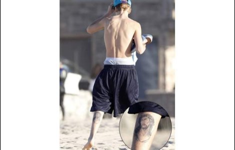 Noul tatuaj al lui Bieber: Chipul lui Iisus Hristos