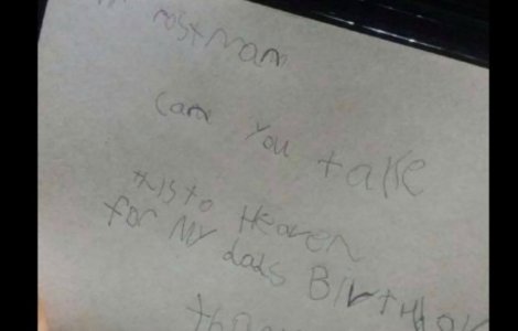 Scrisoarea trimisa de un baietel tatalui sau, in Rai, a primit raspuns de la Posta Regala