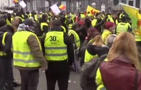 Belgia: Politia a arestat circa 50 de manifestati ai miscarii "vestelor galbene" la Bruxelles