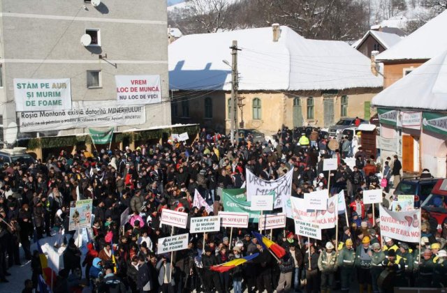 Minerii vor locuri de munca in Rosia Montana