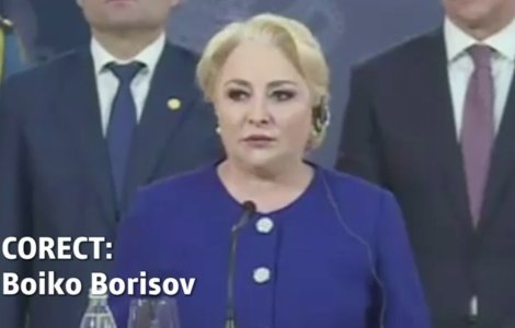 O noua gafa la nivel inalt. Viorica Dancila i-a gresit numele premierului Bulgariei